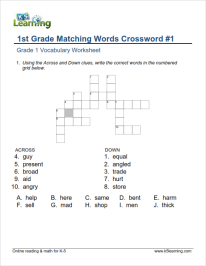 Worksheets Grade 4 Vocabulary Worksheets first grade vocabulary worksheets printable and organized by 1 worksheet synonyms