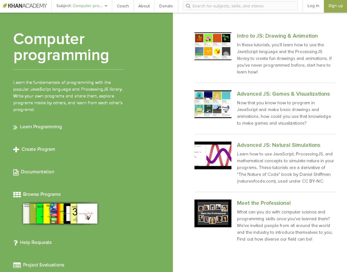 Khan Academy computing