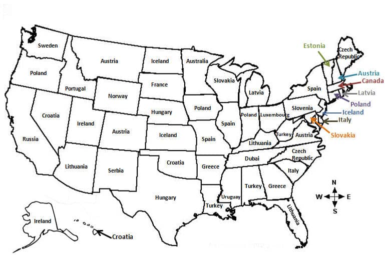 US math map