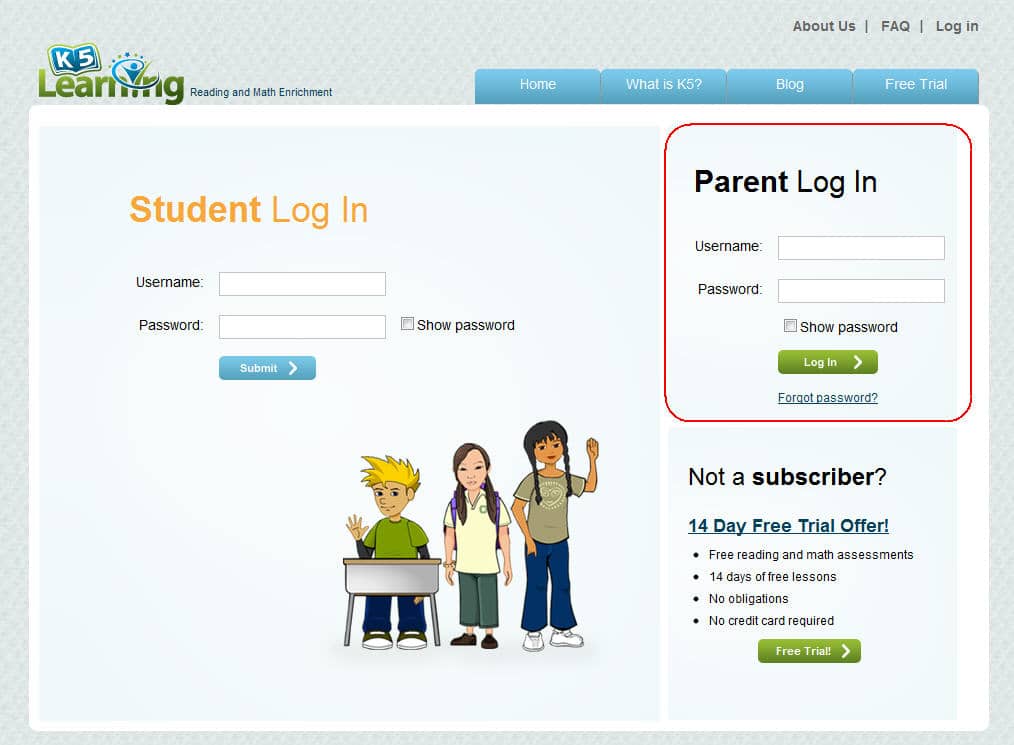 assessment parent log in