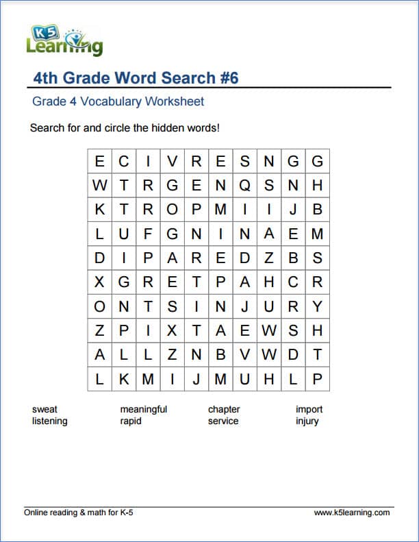 English homework list crossword