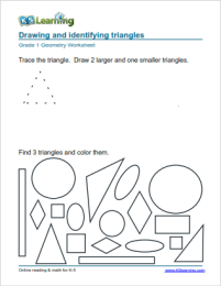 Printables Geometry 1 Worksheets 1st grade geometry worksheets k5 learning identifying triangles worksheet