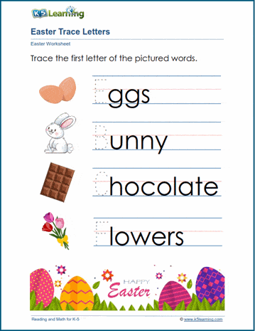 Easter tracing letters