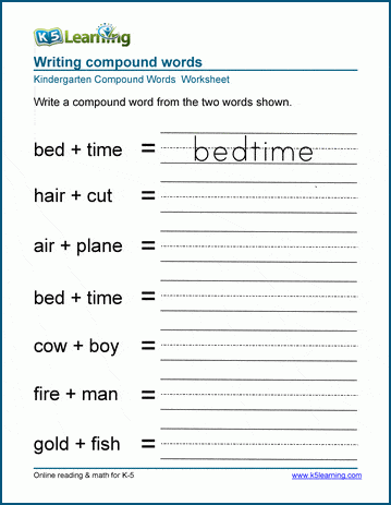 Kindergarten Compound Words 