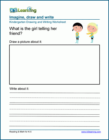 Draw and write worksheet: What is the girl telling her friend?