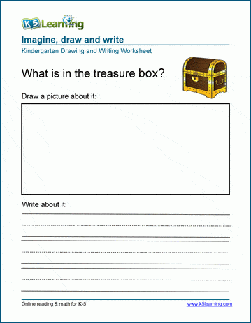 Draw and write worksheet: What is in the treasure box?