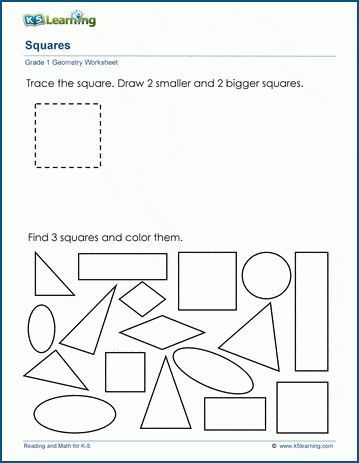 Identifying shapes worksheets