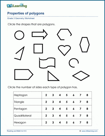 Polygons worksheets