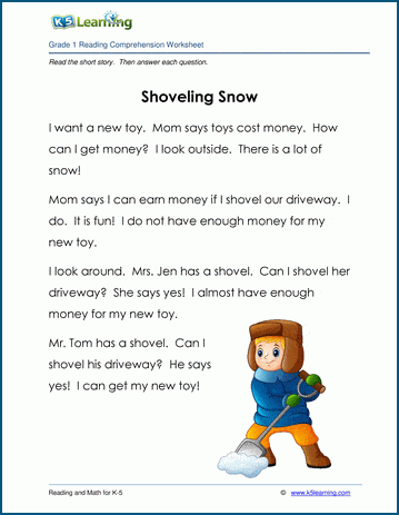 Grade 1 Children's Story - Shovelling Snow