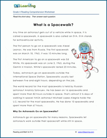 Grade 4 Children's Story - What is a Spacewalk?