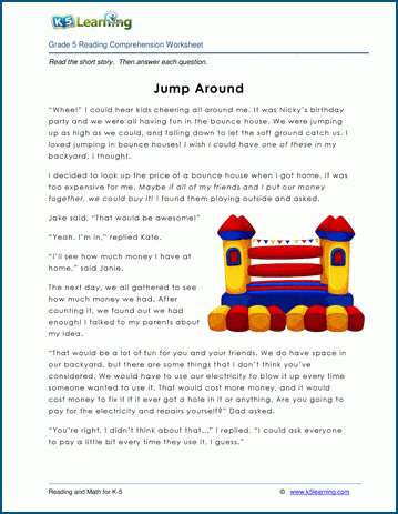 Grade 5 Children's Story - Jump Around
