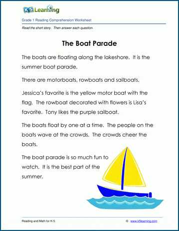 Grade 1 Children's Story - The Boat Parade