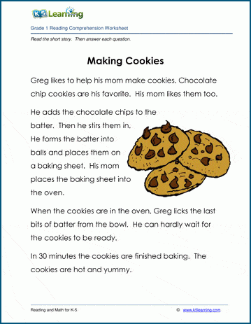 Grade 1 Children's Story - Making Cookies