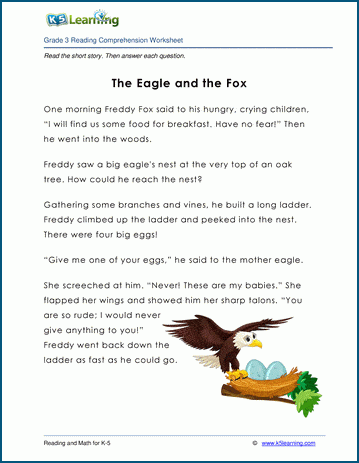Grade 3 Children's Fable - The Eagle and the Fox