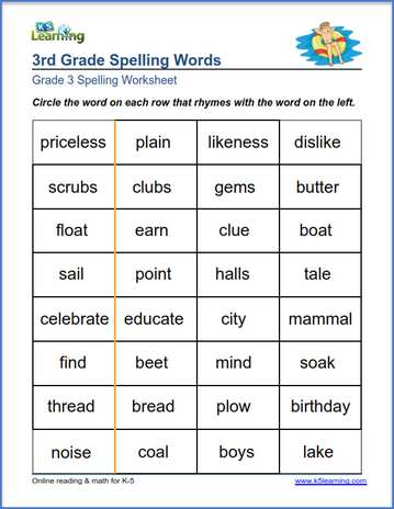 Spelling worksheets for grade 3 | K5 Learning