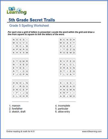 Fifth Grade Spelling Worksheets | K5 Learning