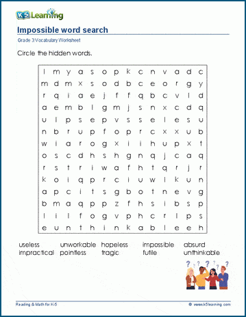 Grade 3 word search: Impossible word search