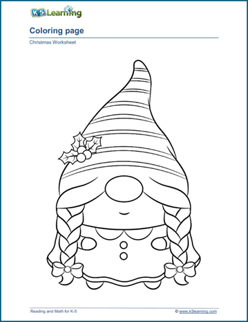 Gnome coloring page
