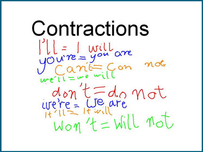 Contractions and confusing spelling