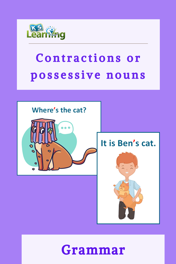 The Difference Between Contractions And Possessive Nouns K5 Learning