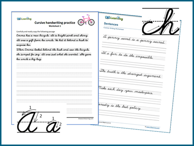 Cursive writing worksheets