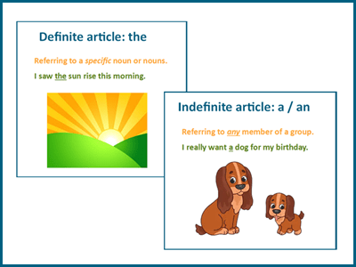 Definite and indefinite article