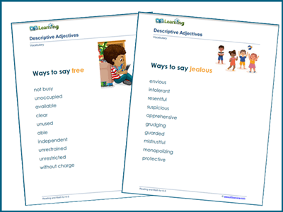 List of descriptive adjectives