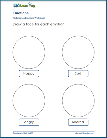Kindergarten Emotions Worksheets | K5 Learning