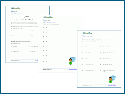 Exponents worksheets
