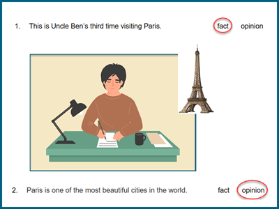 Fact or opinion worksheets