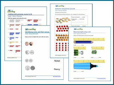 Grade 1 math worksheets