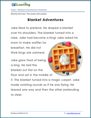 Blanket adventures grade 1 story
