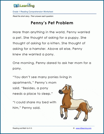 Penny's pet problem grade 1 story