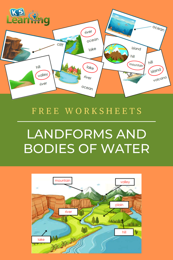 Landforms And Bodies Of Water Worksheet