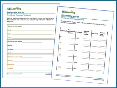 Practice the meanings of prefixes and suffixes