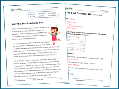 Grade 3 reading comprehension stories
