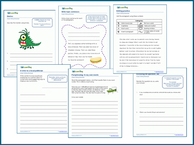 Grade 3 writing worksheets