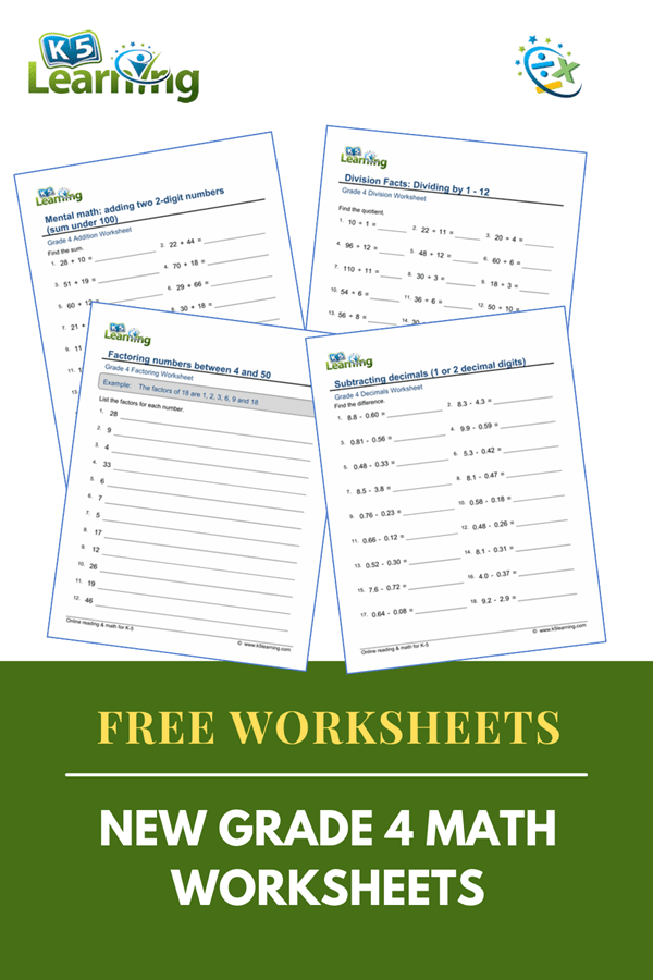new grade 4 math worksheets pages k5 learning