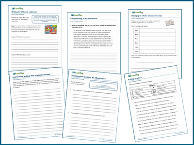 Grade 4 writing worksheets