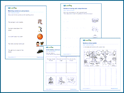 Grade 1 reading sentences worksheets