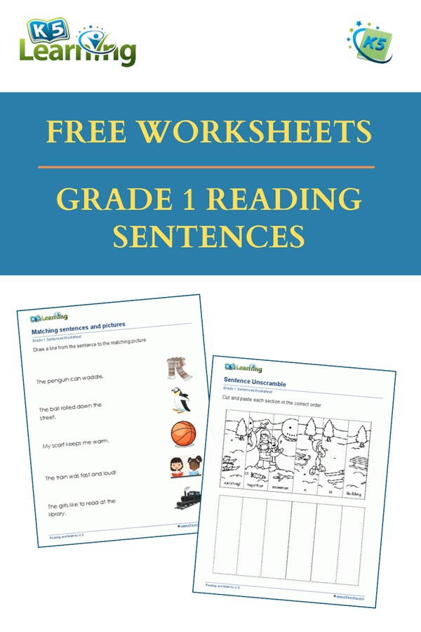 Grade 1 Reading Sentences Worksheets K5 Learning