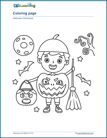 Pumpkin costume coloring page
