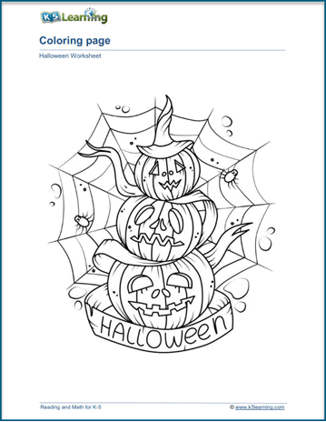 Halloween pumpkins coloring page
