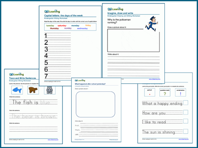 Kindergarten early writing worksheets