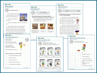 Kindergarten reading comprehension practice