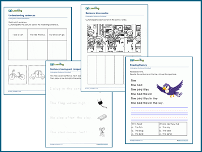 Kindergarten sentences worksheets