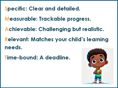 Learning goals for back to school
