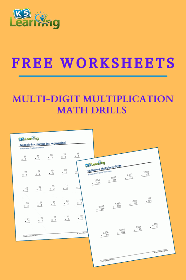 Multi-digit Multiplication Math Drill Worksheets | K5 Learning