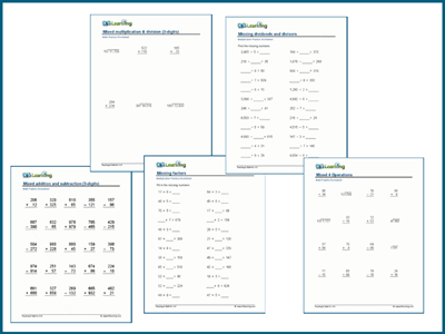 Multi-digit math drill worksheets