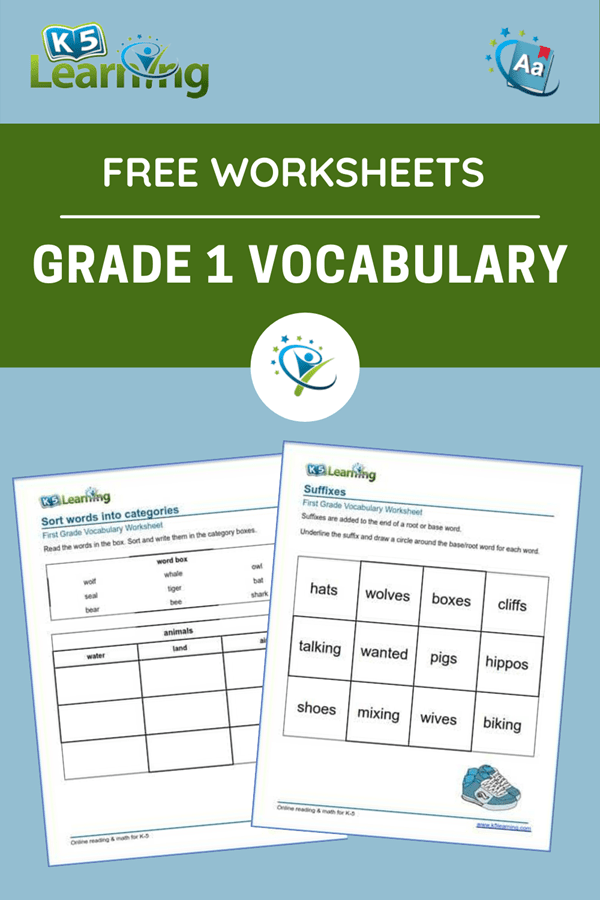 New grade 1 vocabulary worksheets | K5 Learning